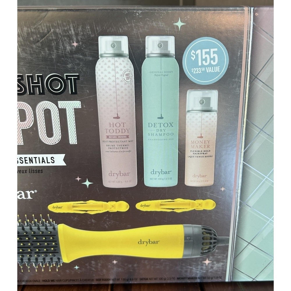 Drybar Double Shot Jackpot Smooth Hair Essentials Gift Set Blow Dryer Brush NEW! - Picture 2 of 8